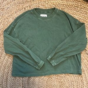Le Bon Shoppe Green Cropped Sweatshirt